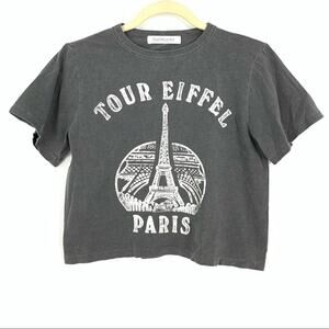 Daydreamer Tour Eiffel Paris Gray Crop Top Women's Size XXS